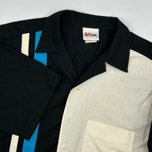 Vintage Chase Authentics Roush Racing Garage Shirt Black White Blue Mens Size Lg